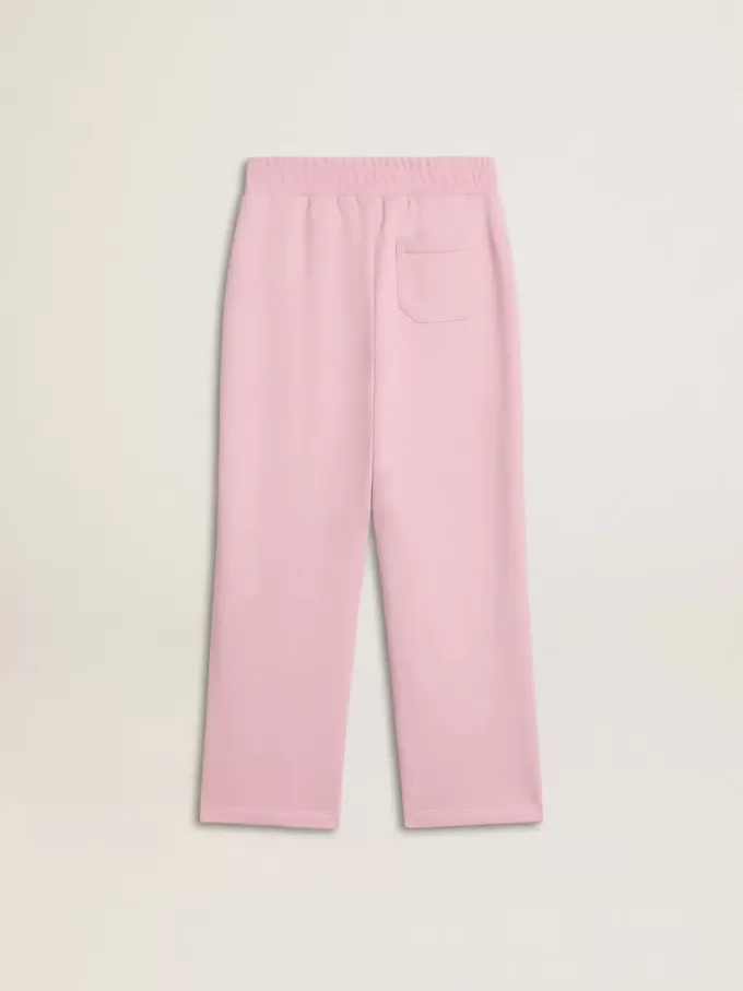 Rosa joggingbyxor med glitterstjärna på framsidan
