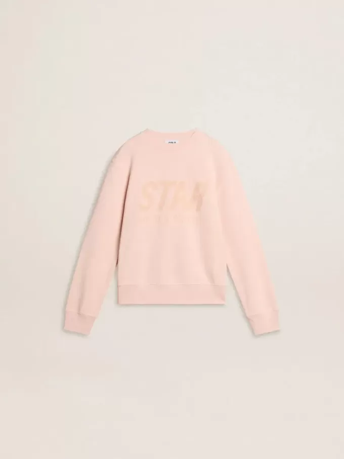 Rosa sweatshirt för flickor med rosa text på framsidan Rosa sweatshirt för flickor med rosa text på framsidan