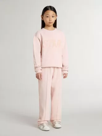 Rosa sweatshirt för flickor med rosa text på framsidan