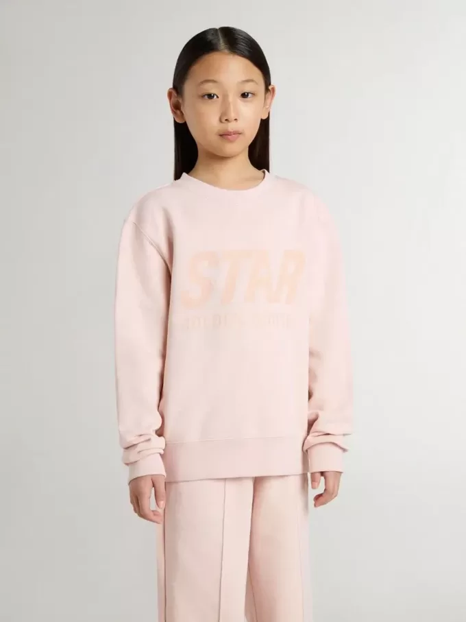 Rosa sweatshirt för flickor med rosa text på framsidan Rosa sweatshirt för flickor med rosa text på framsidan