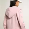 Rosa sweatshirt med huva och silverglittrande stjärnor Rosa sweatshirt med huva och silverglittrande stjärnor