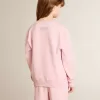 Rosa sweatshirt med maxistjärna i silverglitter på framsidan