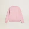 Rosa sweatshirt med maxistjärna i silverglitter på framsidan