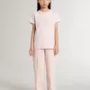 Rosa T-shirt för flickor med rosa tryck på framsidan Rosa T-shirt för flickor med rosa tryck på framsidan