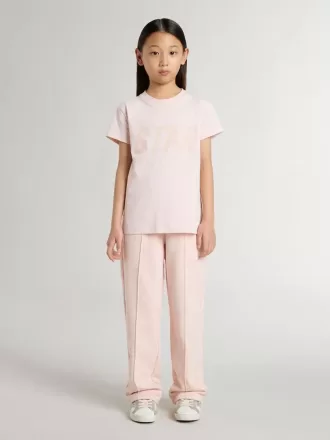 Rosa T-shirt för flickor med rosa tryck på framsidan