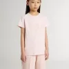 Rosa T-shirt för flickor med rosa tryck på framsidan Rosa T-shirt för flickor med rosa tryck på framsidan