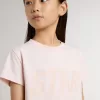 Rosa T-shirt för flickor med rosa tryck på framsidan Rosa T-shirt för flickor med rosa tryck på framsidan