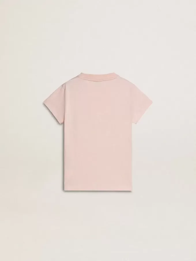 Rosa T-shirt för flickor med rosa tryck på framsidan Rosa T-shirt för flickor med rosa tryck på framsidan