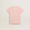 Rosa T-shirt för flickor med vit logotyp och stor stjärna