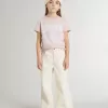 Rosa T-shirt för flickor med vitt tryck Rosa T-shirt för flickor med vitt tryck