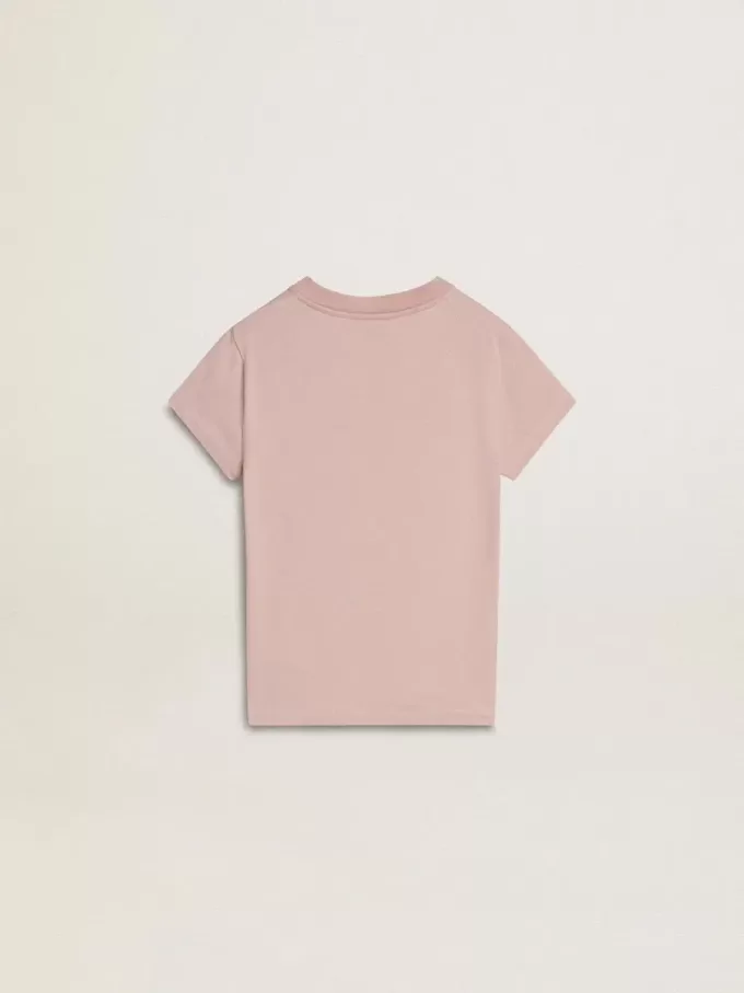 Rosa T-shirt för flickor med vitt tryck Rosa T-shirt för flickor med vitt tryck