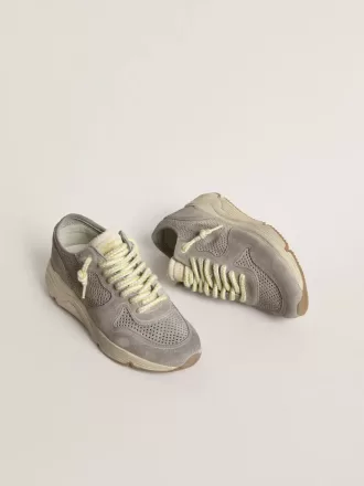 Running Sole för damer i grå mocka med grå mockastjärna och hälflik