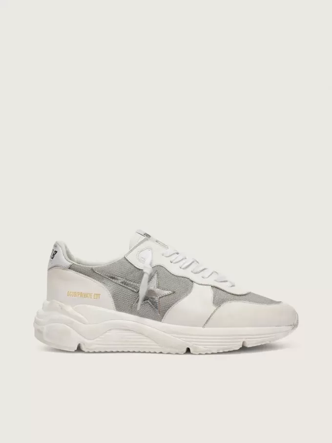 Running Sole för damer i mesh och nubuck med silvermetallisk läderstjärna