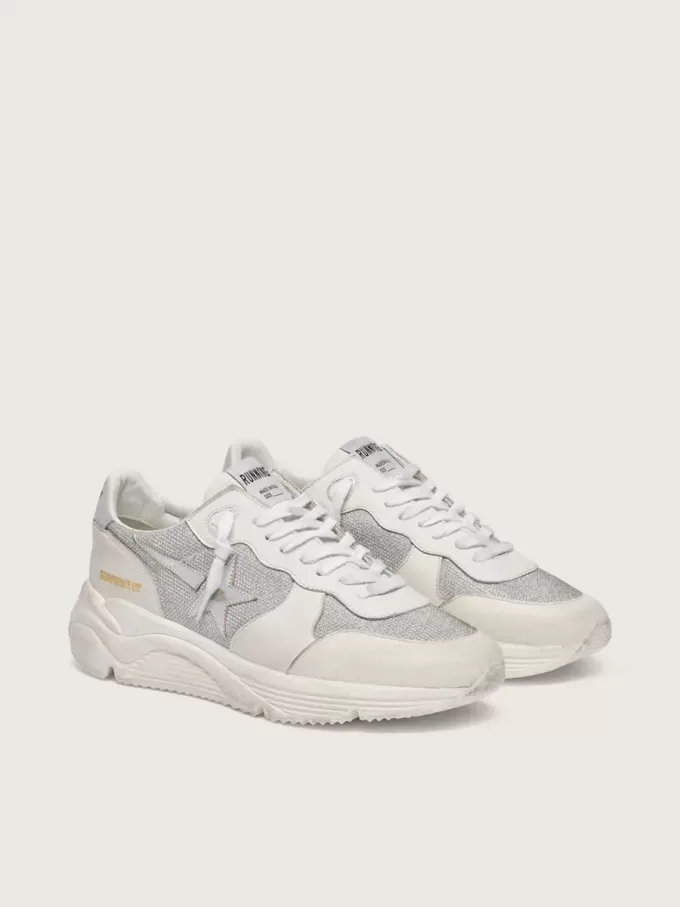 Running Sole för damer i mesh och nubuck med silvermetallisk läderstjärna
