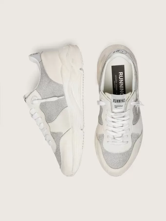 Running Sole för damer i mesh och nubuck med silvermetallisk läderstjärna