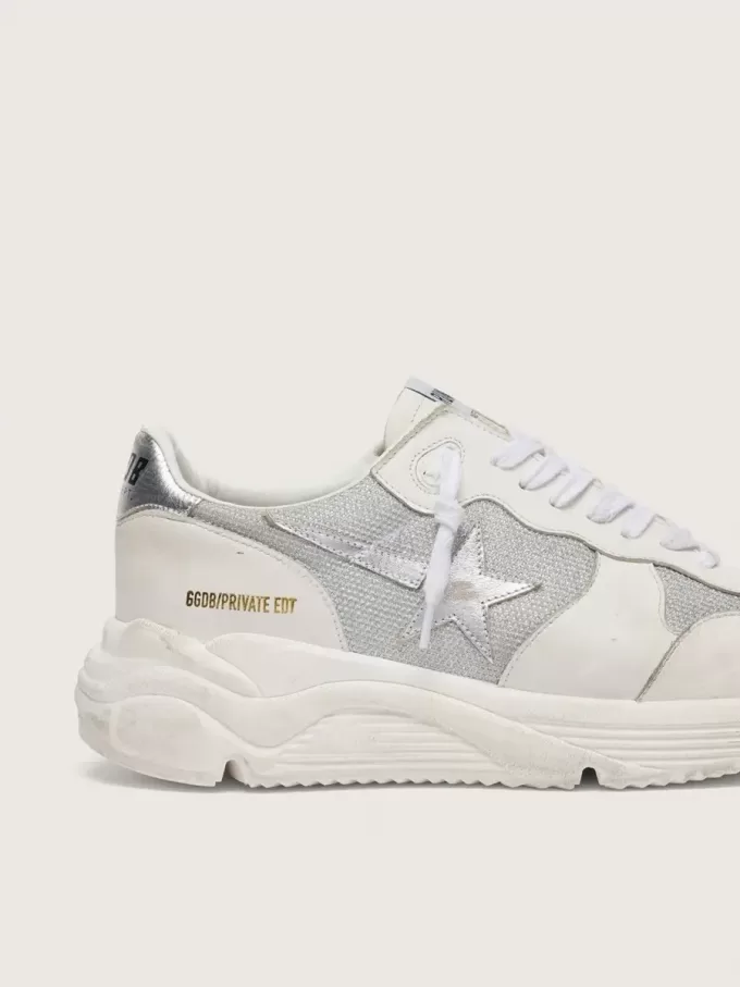 Running Sole för damer i mesh och nubuck med silvermetallisk läderstjärna