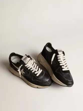 Running Sole för damer i svart nappa och mocka