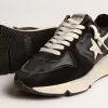 Running Sole för damer i svart nappa och mocka