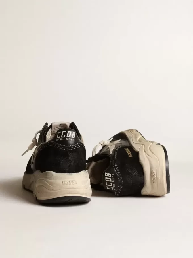 Running Sole för damer i svart nappa och mocka