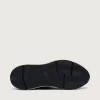 Running Sole för damer i svart nappaläder och nylon med en silverfärgad läderstjärna