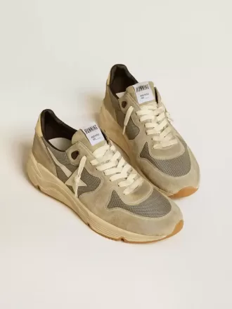 Running Sole i grå mocka med vit stjärna och vit hälflik
