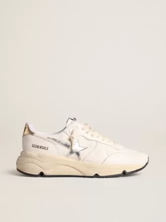 Running Sole i nappa med silverstjärna och guldläderflik på hälen