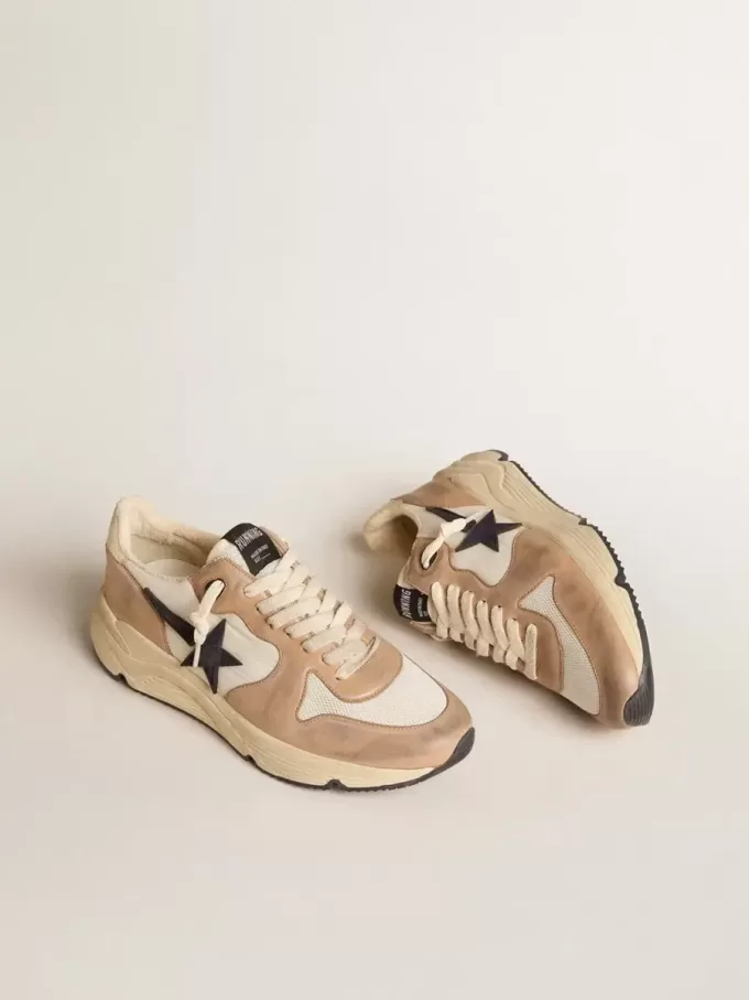 Running Sole i nylon och nubuck med mörkblå mockastjärna