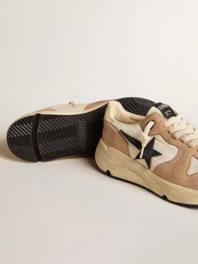 Running Sole i nylon och nubuck med mörkblå mockastjärna