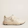 Running Sole LTD för damer i nappa med stjärna i mocka och guldfärgad hälflik