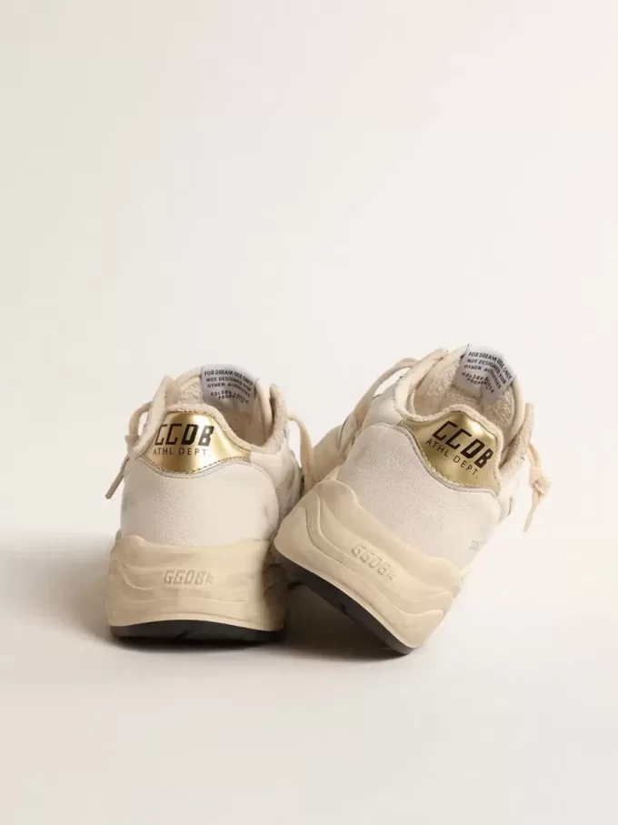 Running Sole LTD för damer i nappa med stjärna i mocka och guldfärgad hälflik