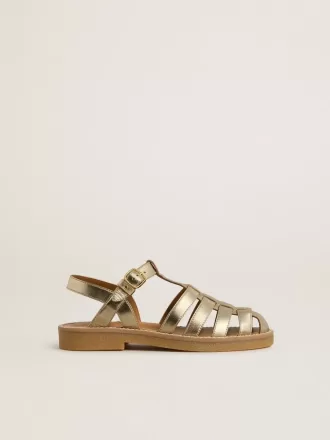 Sandaler Young Maxime i guldmetalliskt läder