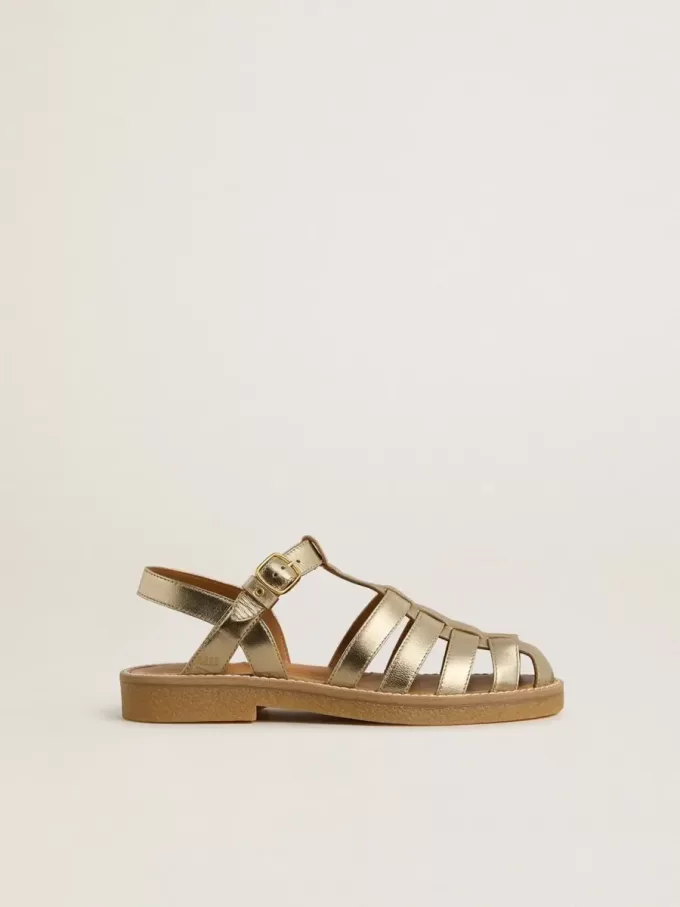 Sandaler Young Maxime i guldmetalliskt läder