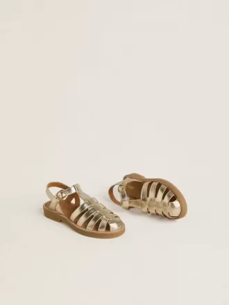 Sandaler Young Maxime i guldmetalliskt läder