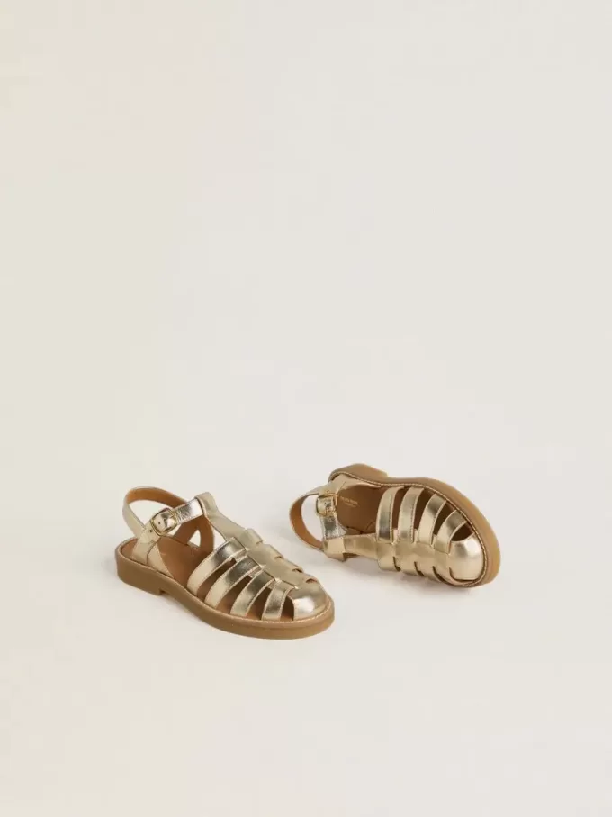 Sandaler Young Maxime i guldmetalliskt läder