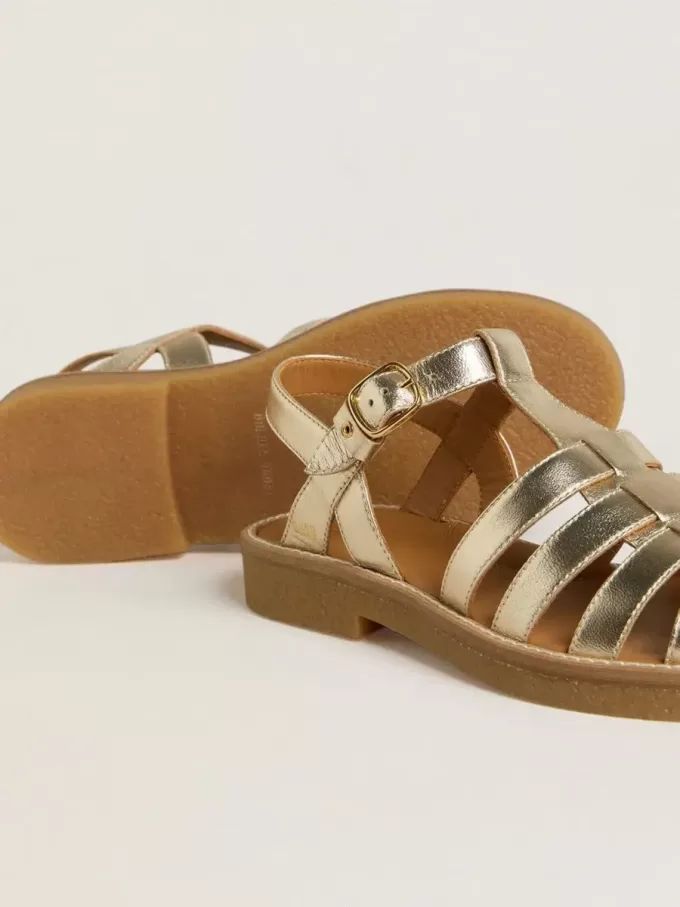 Sandaler Young Maxime i guldmetalliskt läder