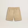 Sandfärgade shorts för flickor med broderad logotyp Sandfärgade shorts för flickor med broderad logotyp