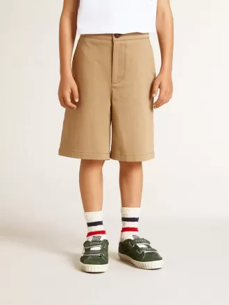 Shorts för pojkar i beige bomull