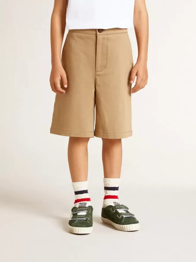 Shorts för pojkar i beige bomull Shorts för pojkar i beige bomull