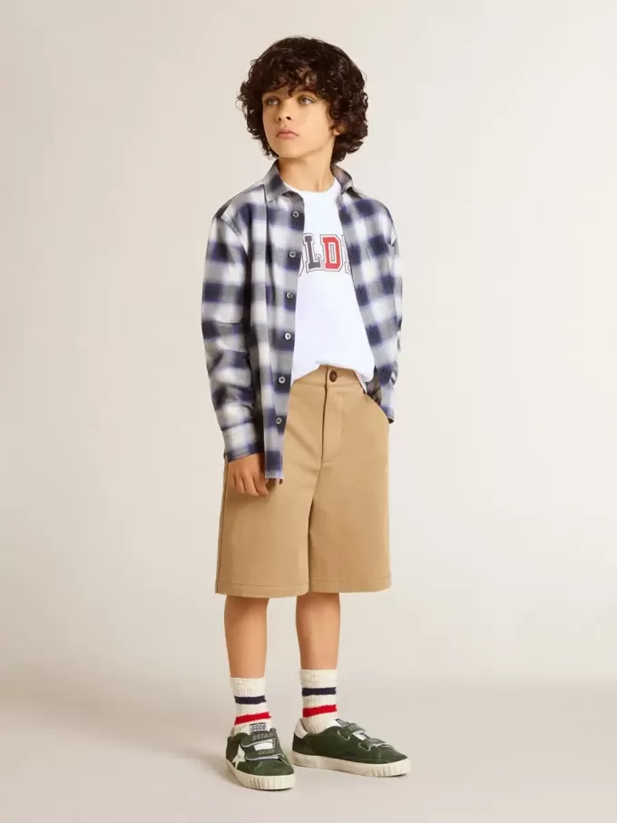 Shorts för pojkar i beige bomull Shorts för pojkar i beige bomull