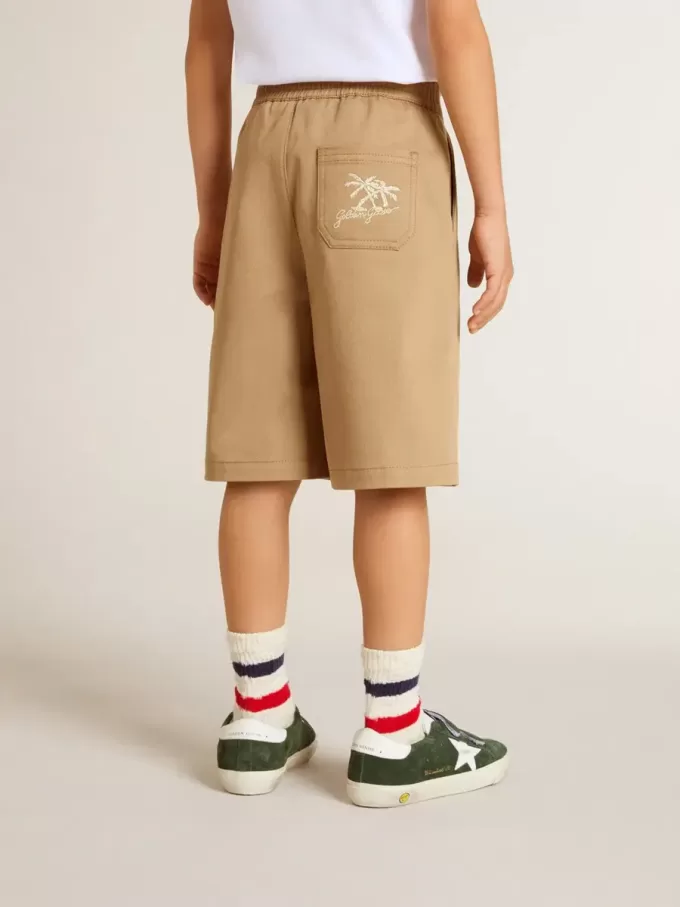 Shorts för pojkar i beige bomull Shorts för pojkar i beige bomull