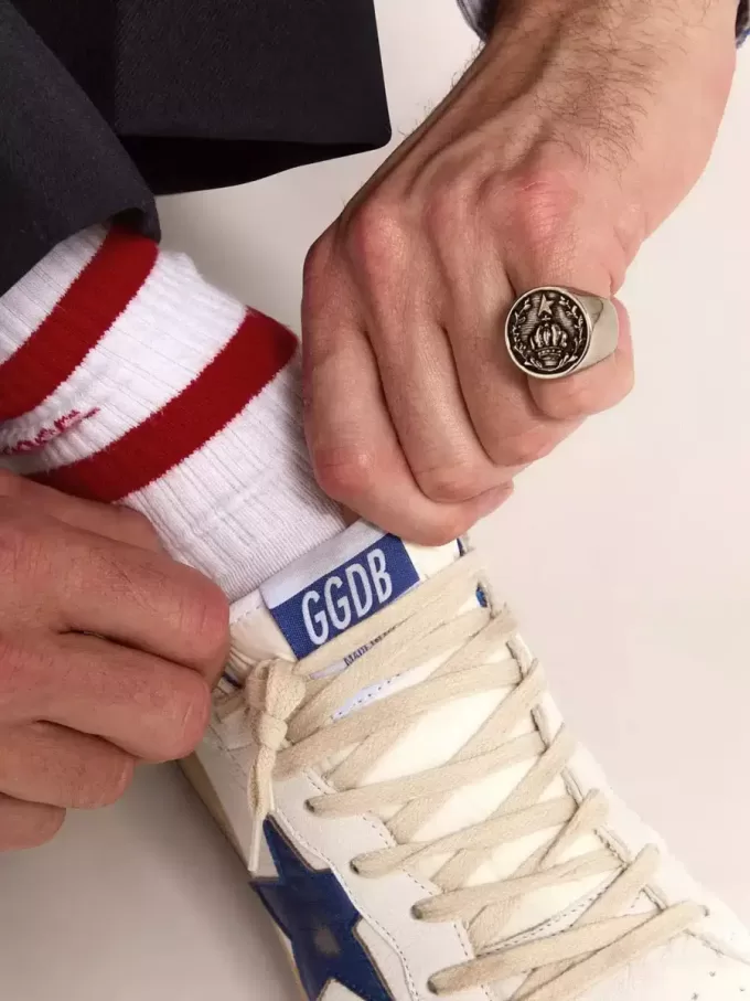Signetring för män i antik silverfärg
