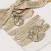 Skin ”Vintage” beige broderade skosnören med applikationer Skin ”Vintage” beige broderade skosnören med applikationer