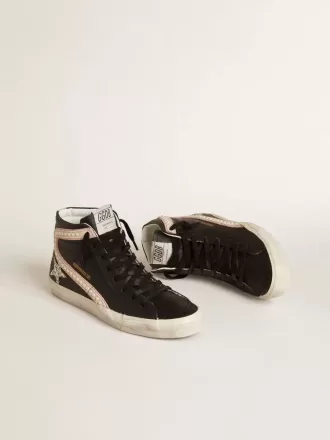 Slide LTD med platina glitterstjärna och mockadetaljer med pärlor