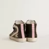 Slide LTD med platina glitterstjärna och mockadetaljer med pärlor
