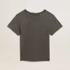 Slitad slim fit-T-shirt i antracitgrått