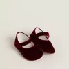 Sofi Baby-ballerinaskor i burgundy sammet och mocka Sofi Baby-ballerinaskor i burgundy sammet och mocka