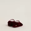 Sofi Baby-ballerinaskor i burgundy sammet och mocka Sofi Baby-ballerinaskor i burgundy sammet och mocka