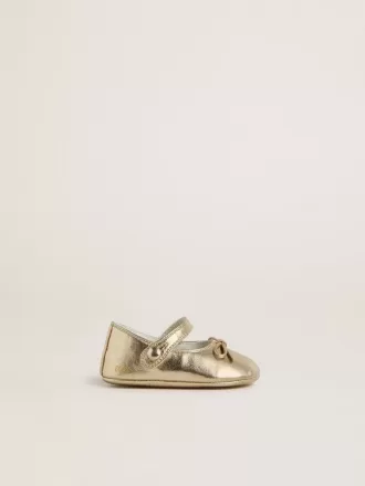 Sofi Baby-ballerinaskor i guldmetalliskt läder