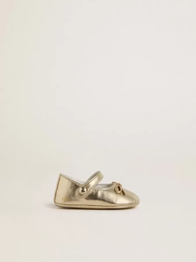 Sofi Baby-ballerinaskor i guldmetalliskt läder Sofi Baby-ballerinaskor i guldmetalliskt läder