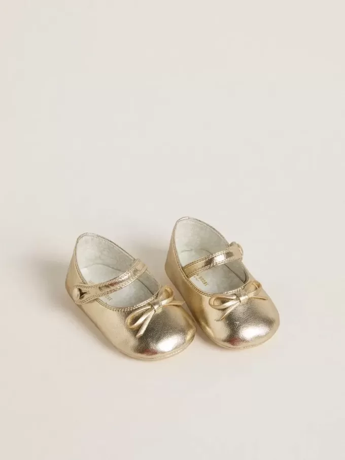 Sofi Baby-ballerinaskor i guldmetalliskt läder Sofi Baby-ballerinaskor i guldmetalliskt läder